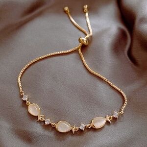 **RIVKA* Gold x Opal Fashion Rhinestone Bracelet